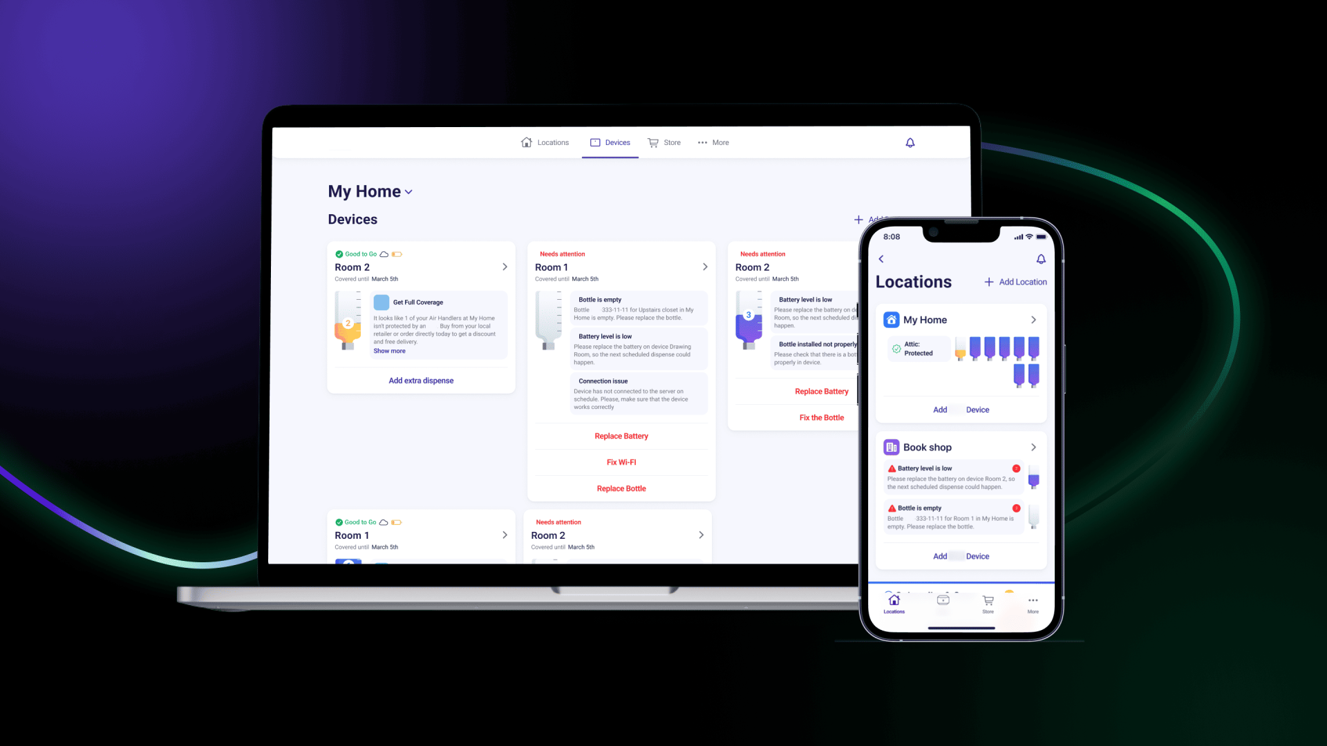 AC Drain Line Admin panel and App