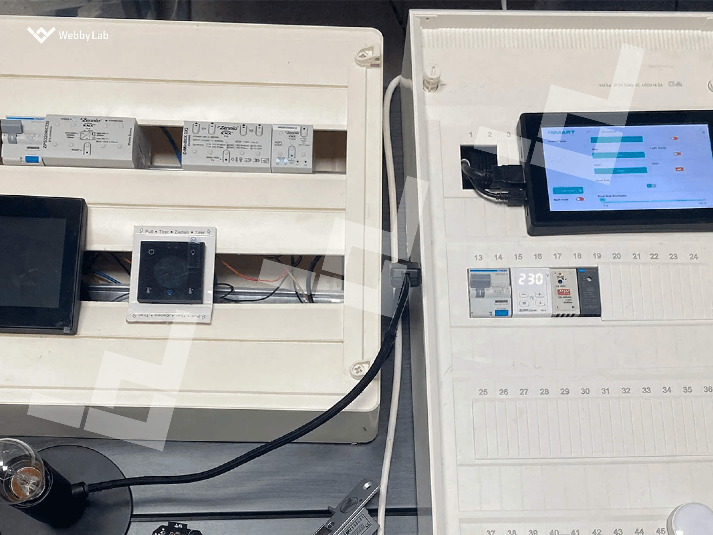 An example of an on-site IoT control panel on the touch screen for the 2Smart Standalone platform