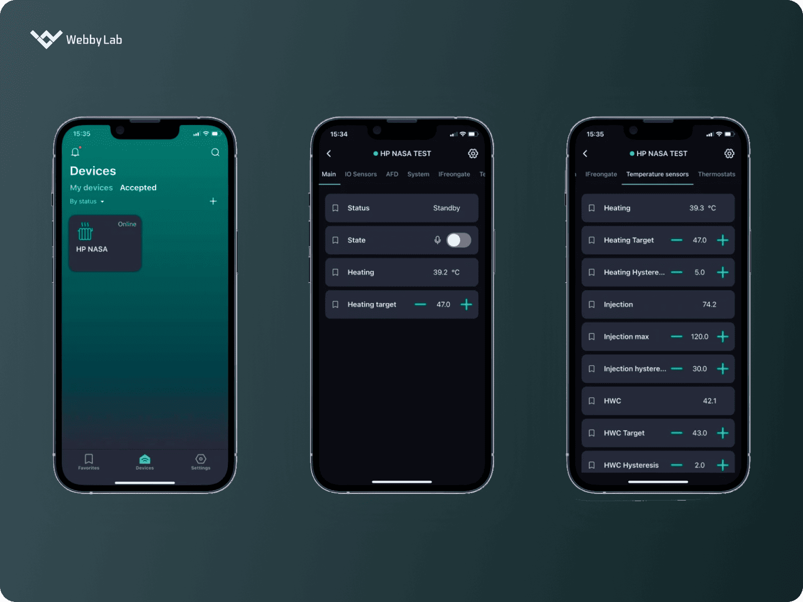 A mobile app for heat pump performance monitoring and IoT testing