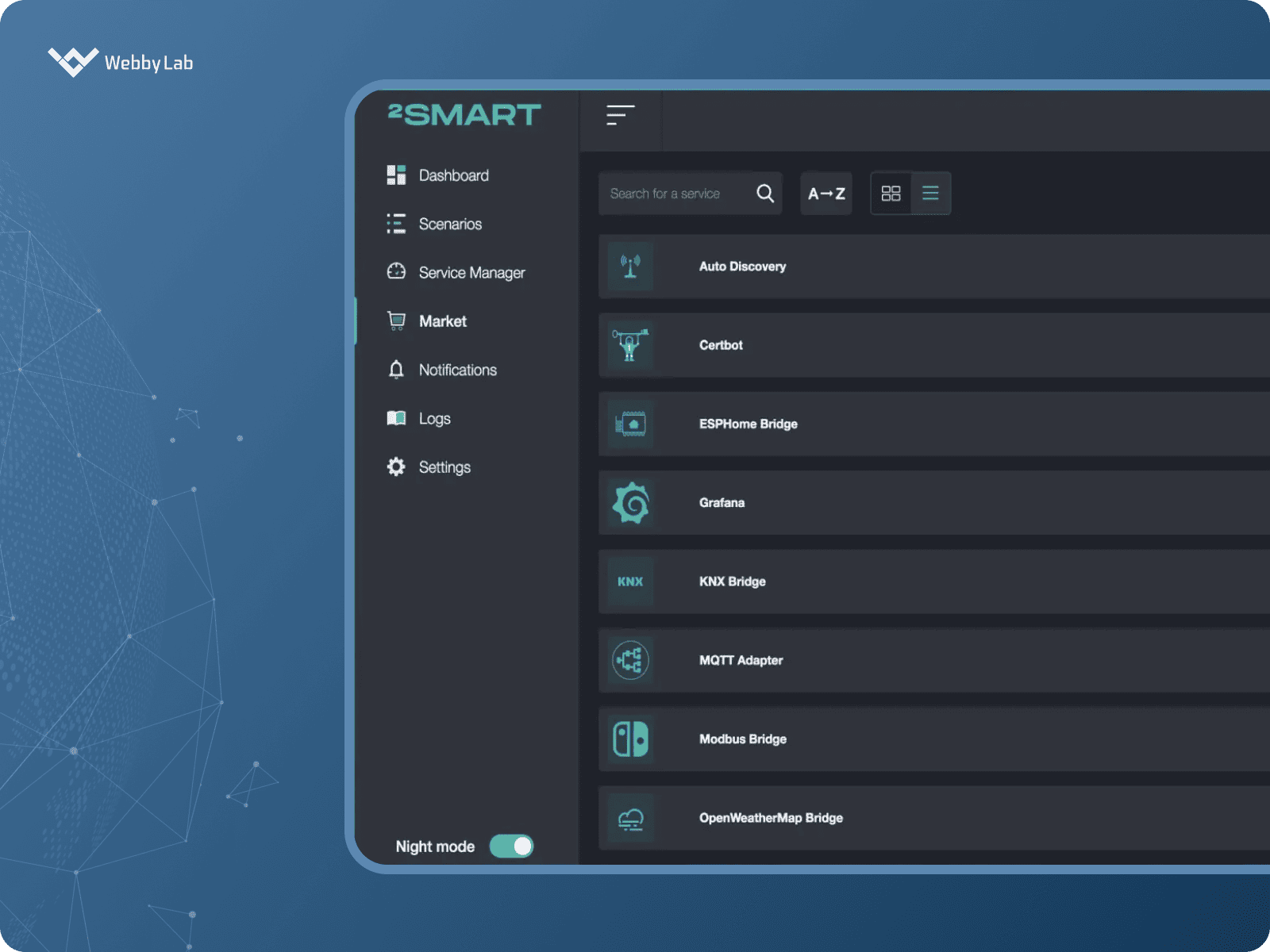 The interface of a smart water management using IoT project