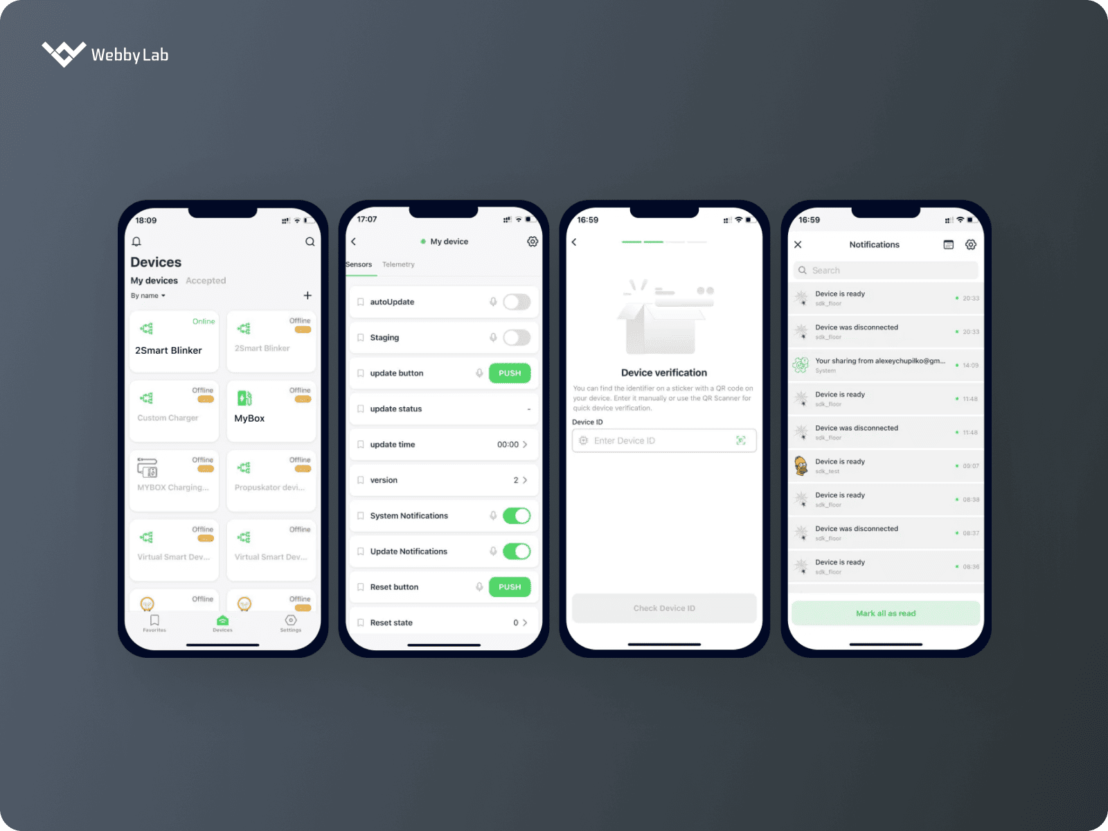 A mobile app for EV charging station management with IoT