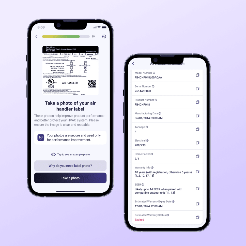 The mobile version of our IoT-enabled HVAC monitoring platform
