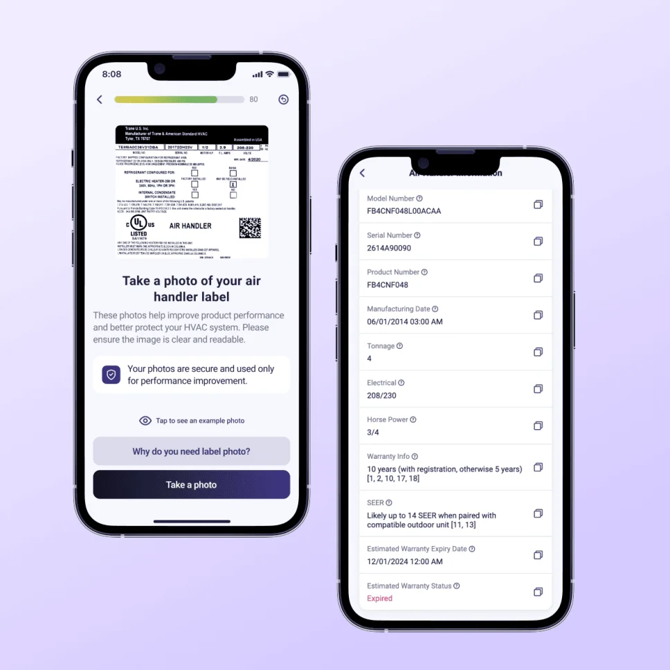 The mobile version of our IoT-enabled HVAC monitoring platform