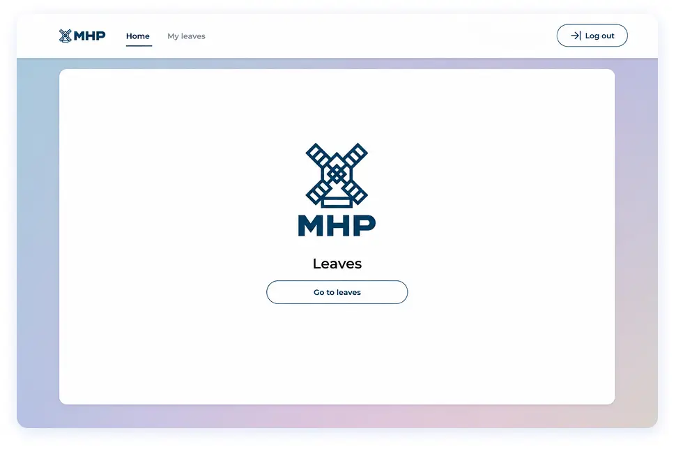 MHP vacation request web application home page developed by WebbyLab